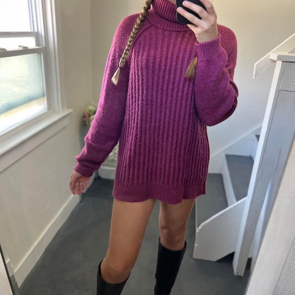 Women's Purple Turtleneck Sweater